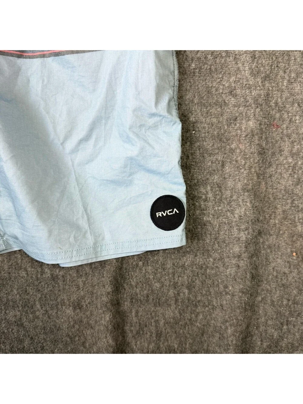 RVCA Board Swim Shorts Mens 36 Blue Gray Colorblock Drawstring Back Pocket